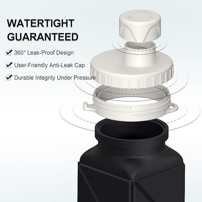 Collapsible Water Bottles, Silicone Foldable Portable Water Bottle 610ml, Lightweight Reusable Leakproof for Travel Camping Hiking Cycling Yoga Sports Outdoor