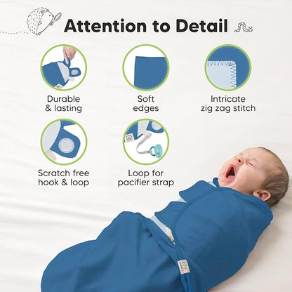 KeaBabies 3-Pack Organic Baby Swaddle Sleep Sacks -Newborn Swaddle Sack, Ergonomic Baby Swaddles 0-3 Months,Swaddles for Newborns, Baby Sleep Sack, Baby Swaddle Blanket Wrap,Baby Essentials (Frost)