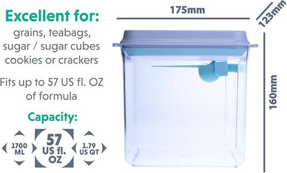 BopTop (1pc - 1700ml) Airtight Food Storage Container – Mechanical Silicone Seal Canister - BPA-Free - 1.79Qt