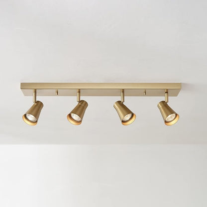 Globe Electric 64000046 4-Light Track Lighting, Matte Brass, Ceiling Light, Track Light Heads, Pivoting Track Heads, Track Ceiling Light, Track Lighting Kit, 4 Bulb Kitchen Light, GU10 Socket