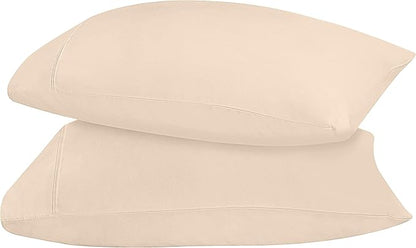 Utopia Bedding Standard Pillow Cases - 2 Pack - Envelope Closure - Soft Brushed Microfiber Fabric - Shrinkage and Fade Resistant Pillow Covers 20 X 26 Inches (Standard, Beige)