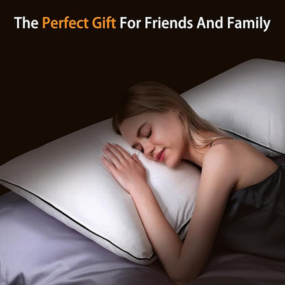 Natural Goose Down Pillows - White Down Pillow Queen Size - 550 Fill Power - Soft and Support Down Bed Pillow for Back,Side,Stomach Sleepers，1 Pack (20" x 28")