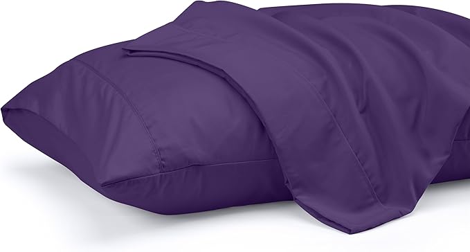Utopia Bedding Queen Pillow Cases - 2 Pack - Envelope Closure - Soft Brushed Microfiber Fabric - Shrinkage and Fade Resistant Pillow Covers 20 X 30 Inches (Queen, Egg Plant)