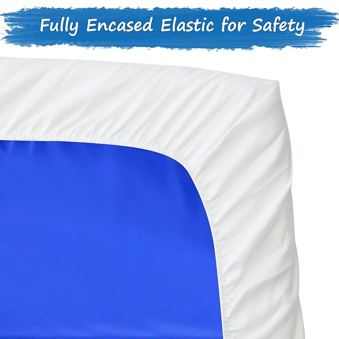 Nap Mat Sheet 24" x 48" x 4" Fitted Elastic Corners Preschool Day Care Rest Nap Mat Cover, Soft & Breathable Baby Sheets for Regalo My Cot Portable Toddler Bed and Joovy Travel Cot, White