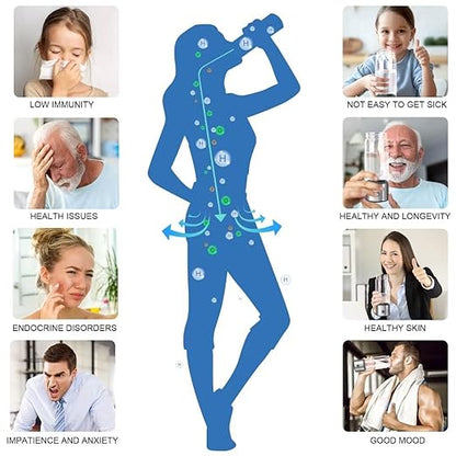 Hydrogen Water Bottle, Portable Rechargeable Hydrogen Water Bottle Generator Improve Water Quality in 3 Minutes for Home Office Travel silvery20
