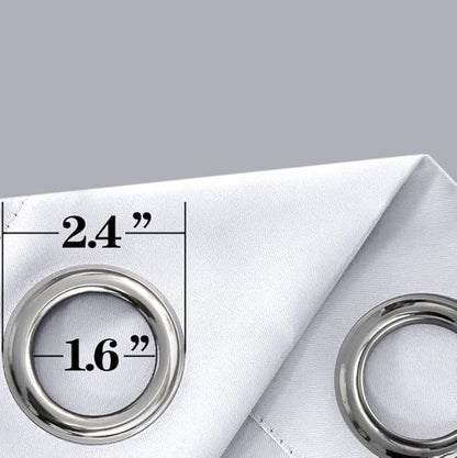 Mrs.Naturall White Curtains 102 Inches Long for Living Room 2 Panels Set,Grommet Thermal Insulating Block Sun 60% Blackout Height High Ceiling to Floor Length Curtains for Bedroom Sliding Door