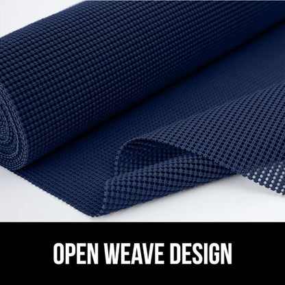 Gorilla Grip powerGRIP Drawer Shelf and Cabinet Liner, Thick Strong Hold, Non-Adhesive Liners Protect Kitchen Cabinets and Cupboard, Bathroom Drawers, Easy Install, Breathable Mat, 12" x20', Navy Blue