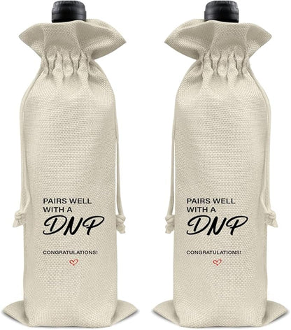 HOIJAUMAI DNP Graduation Gifts DNP Graduation Wine Bag Pairs Well with a DNP Wine Gift Bags for Women Men