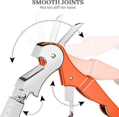 HYZ 2-Pack Wine Opener Waiter Corkscrew, Professional Wine Key for Servers, Bartender with Foil Cutter, Manual Wine Bottle Opener Double Hinged (Orange)