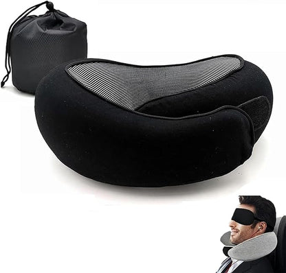 Travel Neck Pillow, Memory Foam Airplane Travel Pillow, 360 Degree Comfort and Breathability, Washable Modal Cover,Stowable U-Shaped Pillow