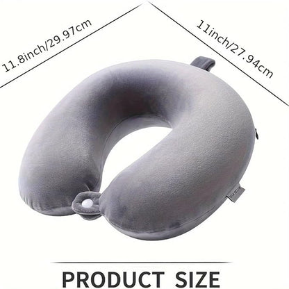 Travel Pillow Memory Foam Neck Pillow Support Pillow,Luxury Compact & Lightweight Quick Pack for Camping,Sleeping Rest Cushion (Grey)