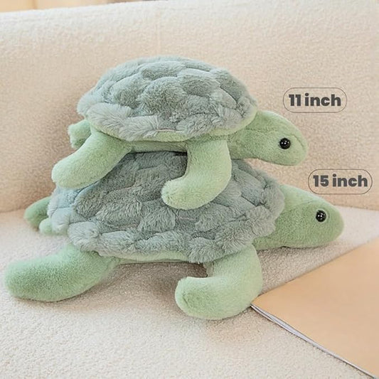 Small Turtle Plush, Sea Turtle Stuffed Animals, Soft Plush Sea Animals Plush Toy Cute Tortoise Plushies Pillow Gifts for Kids Adults (Green 15 in)