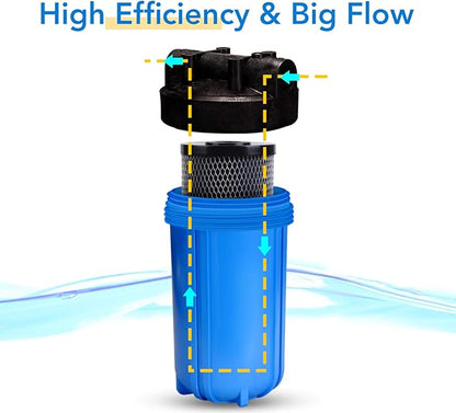 ICEPURE 10"X4.5",1 Microns Whole House Sediment Activated Carbon Water Filter Compatible with Dupont WFHDC8001,EP Series,EPM Series,CB-BB-10, GE FXHTC, GXWH40L, GXWH35F, GNWH38S, CTO10BB,3PACK