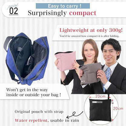 Riverland Travel Pillow Neck Pillow Strong Support Easy to Carry Compact Designed in Japan Useful in Office naps Airplane car Train for Sleeping (Olivegray)