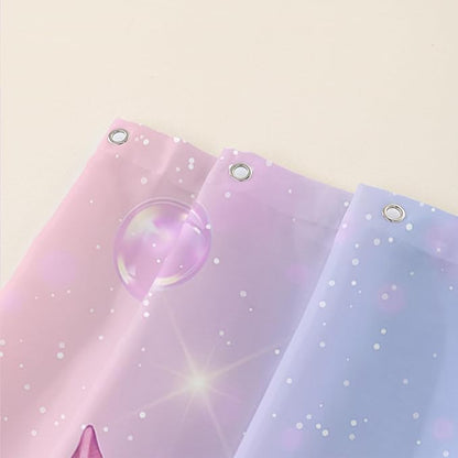 AILONEN Cute Seahorse Shower Curtain for Kids Girls,Rainbow Seahorse Bath Curtain,Ocean Coral Starfish Kawaii Shower Curtain Waterproof for Bathroom Decor with 12 Plastic Hooks, 72" W*84" H