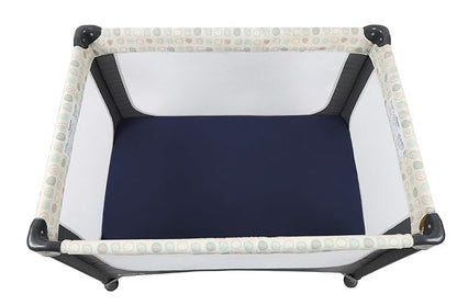 Muslin Pack and Play Sheets Fitted Compatible with 4moms Breeze Plus Playard and Other 30x43 Inch Large Playpen Mattress Snuggly Soft 100% Cotton Grey & Navy