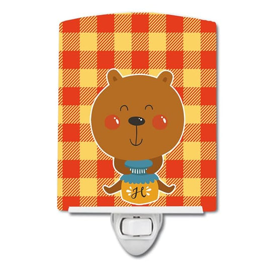 Caroline's Treasures BB6735CNL Honey Bear Ceramic Night Light Compact, UL-Certified, Ideal for Bedroom, Bathroom, Nursery, Hallway, Kitchen, 6x4x3, Multicolor