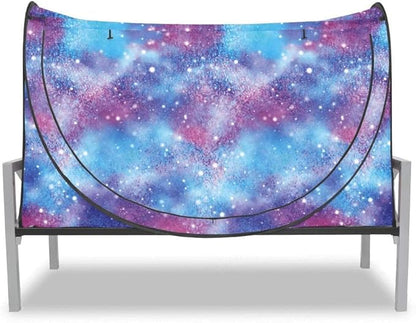 Privacy Pop up Eclipse Bed Tent Bed Drapes (Unicorn Galaxy, Twin)