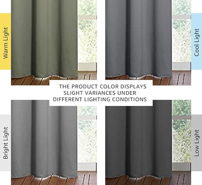 NICETOWN Thermal Insulated Grommet Blackout Curtains for Office, Kids Window Drape Panel for Nursery, Privacy Short Curtains (Silver Grey, 2 Panels, W42 x L84-Inch)