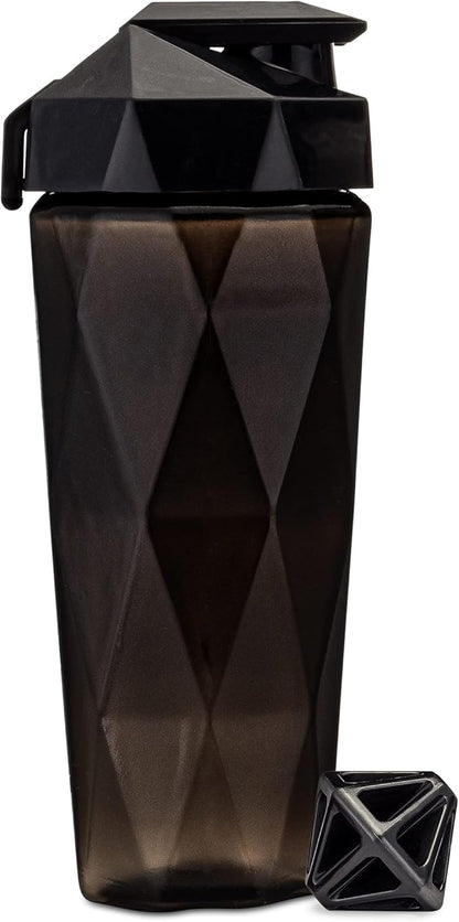 Classic 28oz Blender Shaker Bottle | Protein Shaker Bottle with Diamond Agitator | Shaker Cup with Carrying Handle and Dishwasher Safe | Jet Black - 28-Ounces