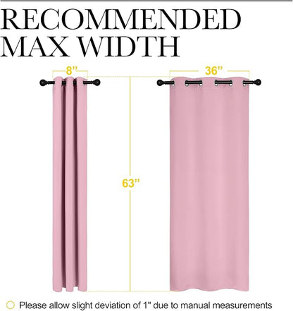 NICETOWN Room Darkening Curtains 63" Long Set of 2 for Bedroom, Rouge Pink Nursery Essential Thermal Insulated Solid Grommet Top Blackout Curtains/Drapes (1 Pair, 42 inches Wide)