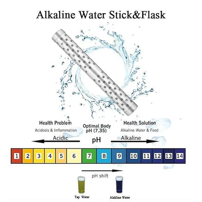 5 PACK Alkaline Water Stick PH Alkalizer Ionizer Stainless Steel Hydrogen Minerals Wand Water Purifier Filter