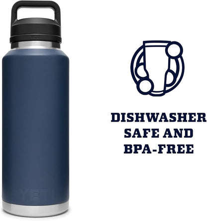 YETI Rambler 46 oz Bottle, Vacuum Insulated, Stainless Steel with Chug Cap, Navy