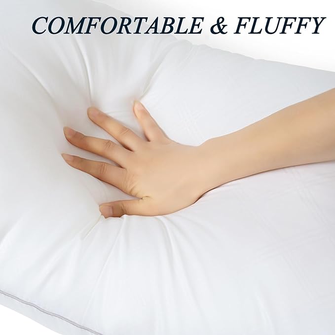 Pillows for Sleeping 4 Pack Bed Pillow Set of 4 for Side Back and Stomach Sleepers Down Alternative Filling Luxury Soft (White, Queen(4 Pack))