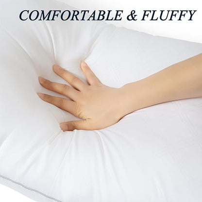 Pillows for Sleeping 4 Pack Bed Pillow Set of 4 for Side Back and Stomach Sleepers Down Alternative Filling Luxury Soft (White, Queen(4 Pack))
