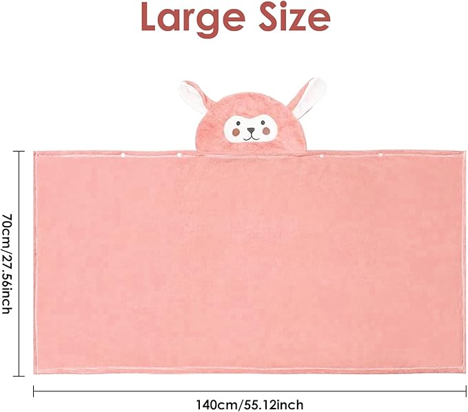Kids Hooded Bath Towels Beach Towel Girls Boys Soft Swim Pool Cover Up Super Absorbent Cute Cartoon Animal