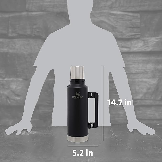Stanley Classic Vacuum Insulated Wide Mouth Bottle -BPA-Free 18/8 Stainless Steel Thermos for Cold & Hot Beverages