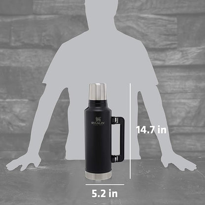 Stanley Classic Vacuum Insulated Wide Mouth Bottle -BPA-Free 18/8 Stainless Steel Thermos for Cold & Hot Beverages
