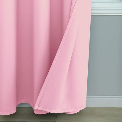 Mrs.Naturall Kids Curtains for Bedroom,Blackout Curtains for Girls Room Princess Nursery,2 Panels,45 Inch Length,Light Pink