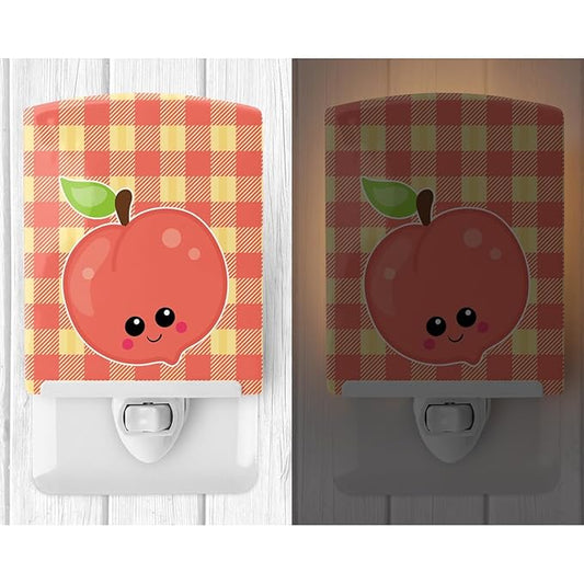 Caroline's Treasures BB6887CNL Perfectly Peach Ceramic Night Light Compact, UL-Certified, Ideal for Bedroom, Bathroom, Nursery, Hallway, Kitchen, 6x4x3, Multicolor