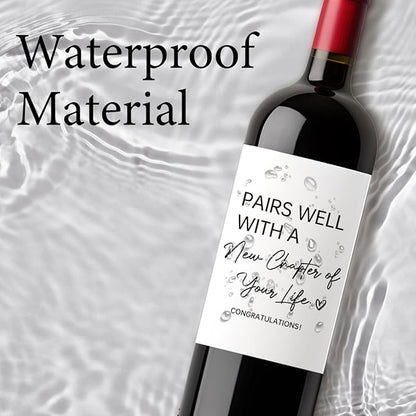 8 Pcs Going Leaving Moving Away Farewell New Beginnings Engagement Retirement Party Decorations Gifts for Women Men Coworker Friends Pairs Well with New Chapter of Your Life Wine Labels