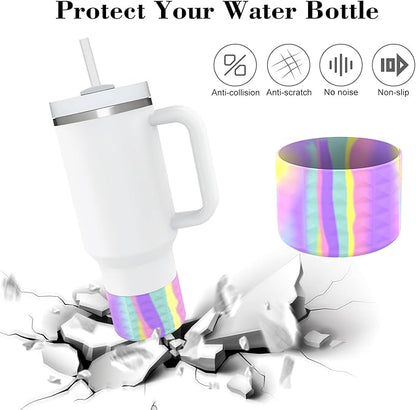 Protective Silicone Bottle Cover Set for Stanley Quencher H2.0 40 30 20 oz Tumbler with Handle & Iceflow, Anti-Scratch Cover Boot for Stanley Cup Accessories BPA Free (C)
