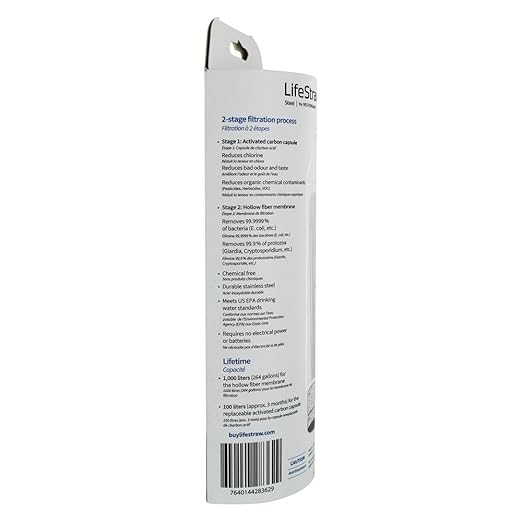 LifeStraw Go Water Bottle 2-Stage Replacement Filter, White