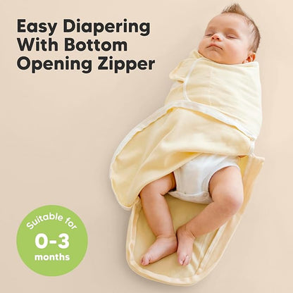 Baby Swaddle Sleep Sacks with Zipper - 3-Pack Newborn Swaddle Sack, Baby Swaddles Sleep Sack 0-3 Months, Wearable Blanket Baby, Baby Swaddle Blanket Wrap, Swaddle Sack, Easy Change Swaddle (Daffodil)