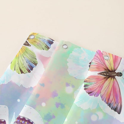 AILONEN Butterfly Shower Curtain,Rainbow Butterfly Bath Curtain,Modern Tie Dye Butterfly Art Decorative Shower Curtain with 12 Plastic Hooks (Kids/Girls/Women/Teen/) 48" W*72" H