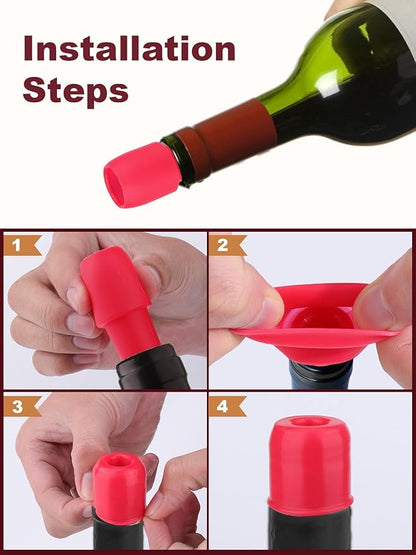 Mity rain Silicone Wine Stoppers Reusable 8pcs, Colorful Wine Stoppers for Wine Bottles, Bottle Stopper for Wine Champagne Beer Bottle(8)