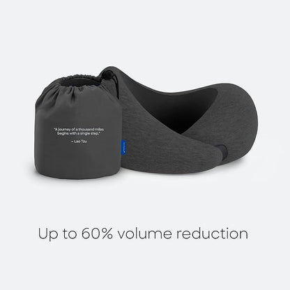 Ostrichpillow Go Neck Pillow - Premium Memory Foam Travel Pillow, 360º Ergonomic Design, Asymmetrical Sides, Travel Bag Included, Washable Modal Cover