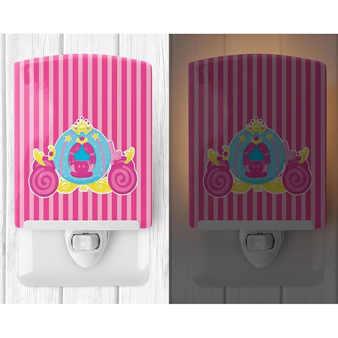 Caroline's Treasures BB8758CNL Princess Carriage Ceramic Night Light Compact, UL-Certified, Ideal for Bedroom, Bathroom, Nursery, Hallway, Kitchen, 6x4x3, Multicolor
