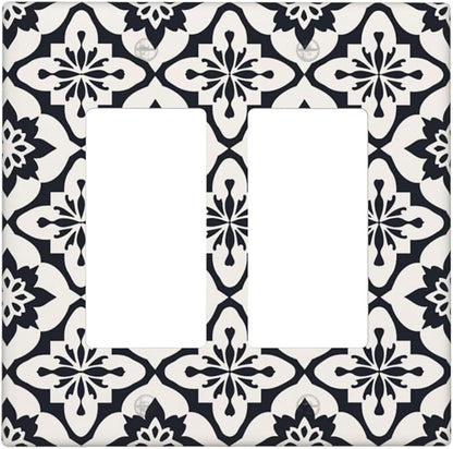 Black And White Funny Plastic Wall Plate Decorative Double Rocker Light Switch Cover For Women Girls Bedroom Kitchen Living Room