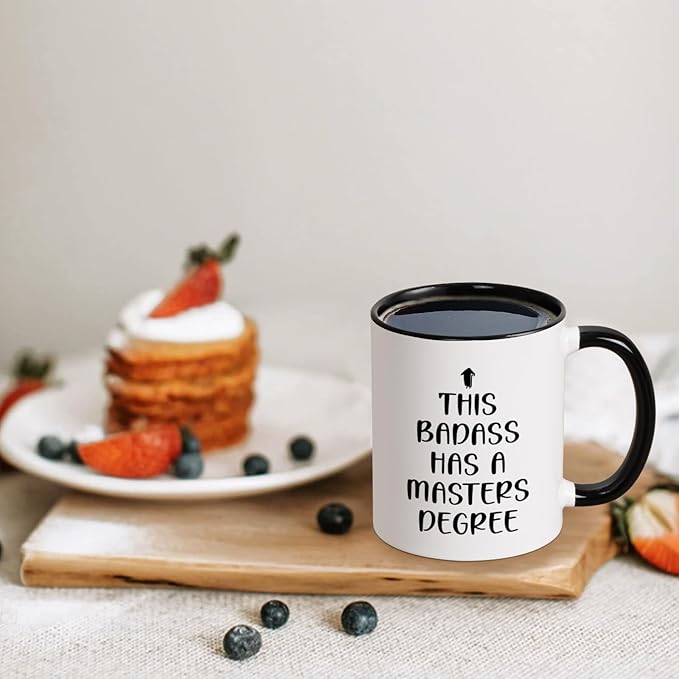 Maustic Graduation Gifts for Her Him, Masters Degree Graduation Gifts, This Badass Has a Masters Degree Coffee Mug, College Graduation Gifts for Daughter Son Friends, Funny Graduation Cups Mug, 11 Oz