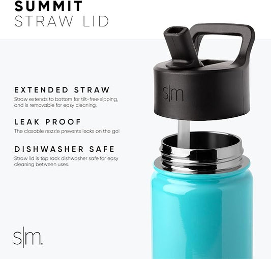 Simple Modern Insulated Straw Lid - Fits All Summit and Hydro Flask Wide Mouth Water Bottle Sizes - Insulated Splash Proof Cap for 10-128oz- Lavender Mist