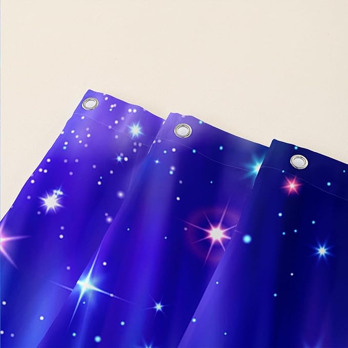AILONEN Mermaid Shower Curtain for Bathroom,Blue Mermaid Star Girls Kids Bath Curtain 72" W*78" H,Beautiful Mermaid Decorative Waterproof Curtain with 12 Plastic Hooks