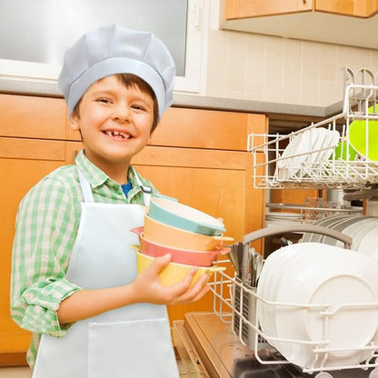 SUNLAND Kids Apron and Hat Set Children Chef Apron for Cooking Baking Painting