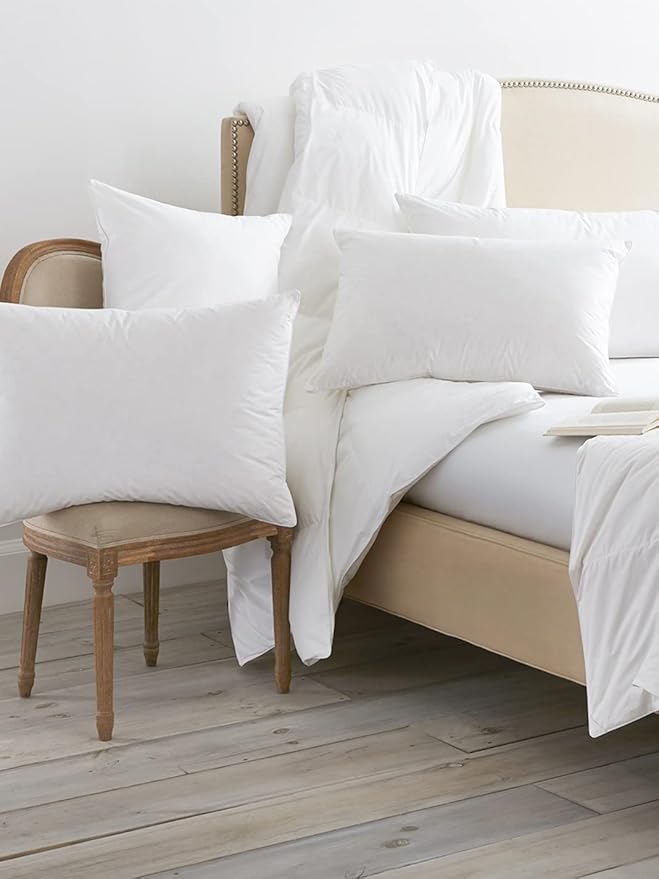BOLL & BRANCH Down Chamber Pillow – Luxury 100% Organic Cotton Shell – Cleaner Cruelty Free US Down Bedding – Premium Comfort and Superior Head Support– Medium, King