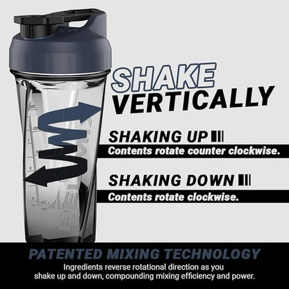 HELIMIX 2.0 Vortex Blender Shaker Bottle Holds upto 28oz | No Blending Ball or Whisk | USA Made | Pre Workout Protein Drink Shaker Cup | Weight Loss Supplements Shakes |