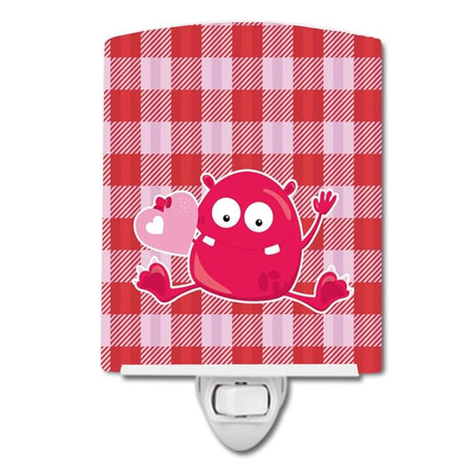 Caroline's Treasures BB9126CNL Cupid Monster Angel on Plaid #6 Ceramic Night Light Compact, UL-Certified, Ideal for Bedroom, Bathroom, Nursery, Hallway, Kitchen, 6x4x3, Multicolor